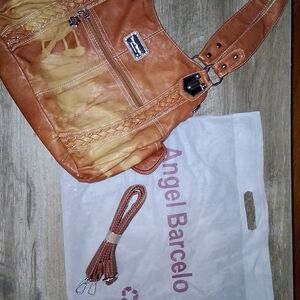 Brown "Tie Dyed" Hobo Bag